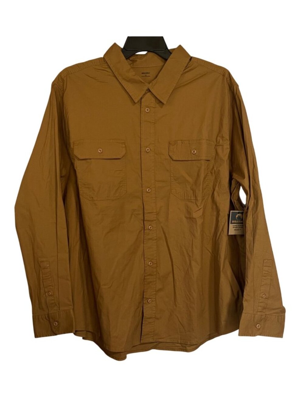 Brahma Mens Relaxed Fit Long Sleeve Work Shirt in Trail Blazer Brown Size 3XL